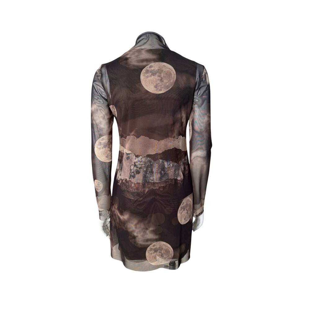 Zara Dress Women's Medium Tulle Moon Print Witchy Whimsygoth Blogger Favorite - Picture 2 of 6